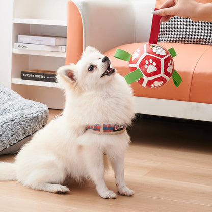 Dog Toys Soccer Ball with Straps
