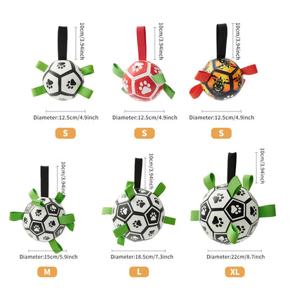 Dog Toys Soccer Ball with Straps