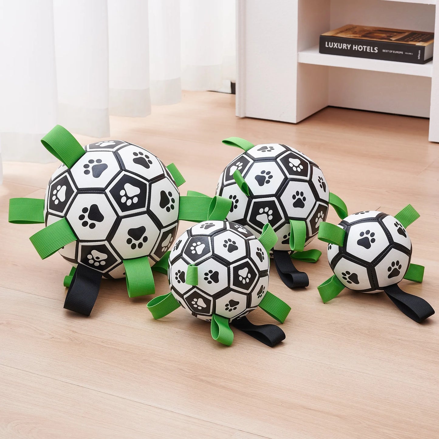 Dog Toys Soccer Ball with Straps