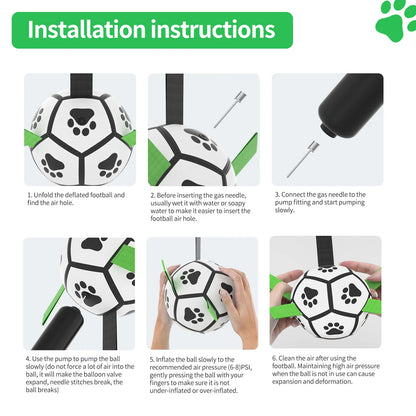 Dog Toys Soccer Ball with Straps