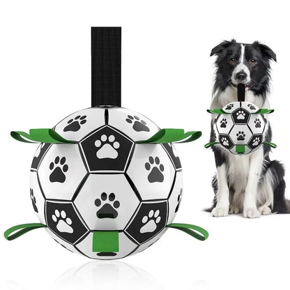 Dog Toys Soccer Ball with Straps