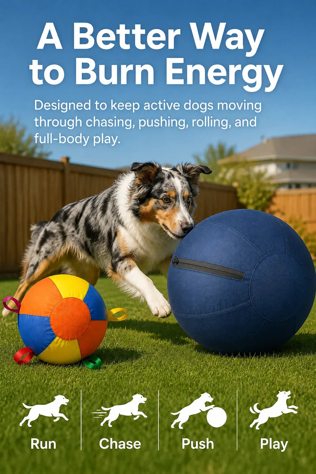 Herding ball for dogs that need a bigger pushing and nudging challenge