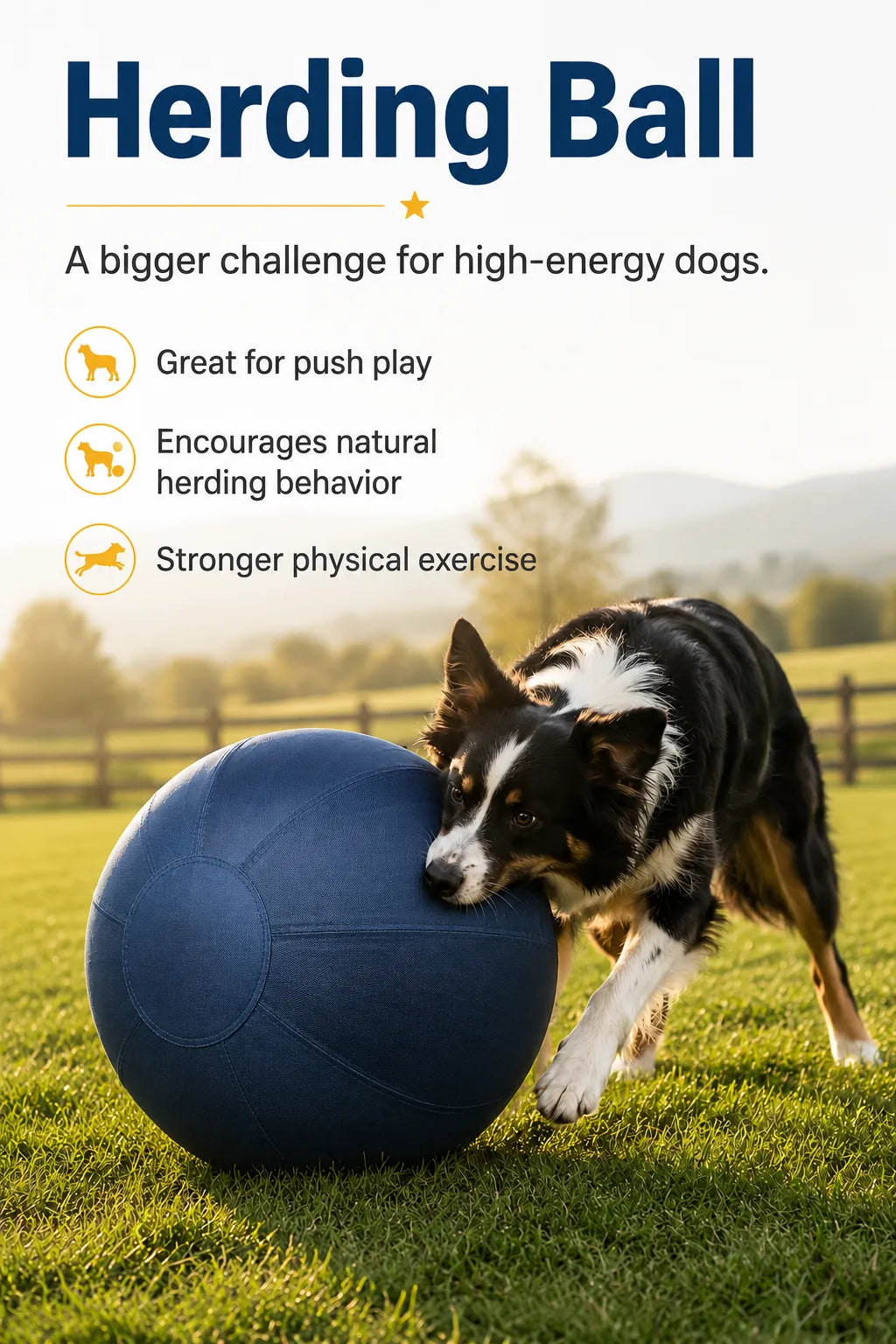 Herding ball for dogs that need a bigger pushing and nudging challenge