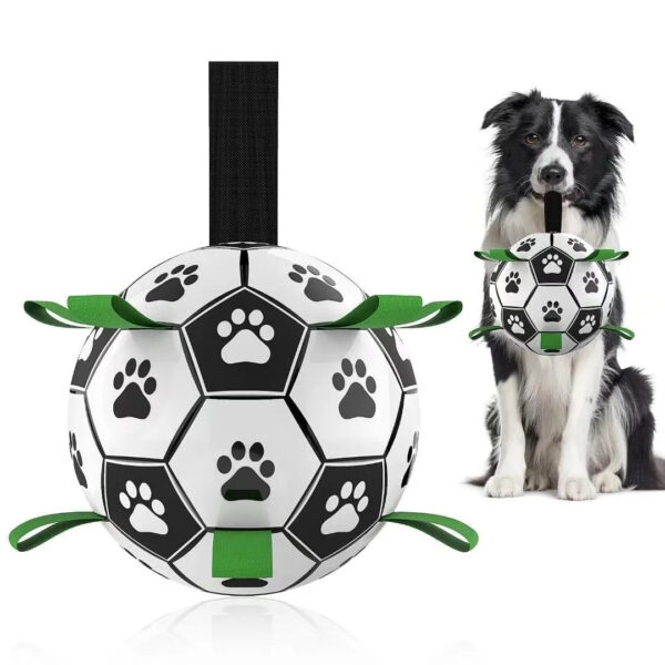 PETART soccer ball with multiple grip straps
