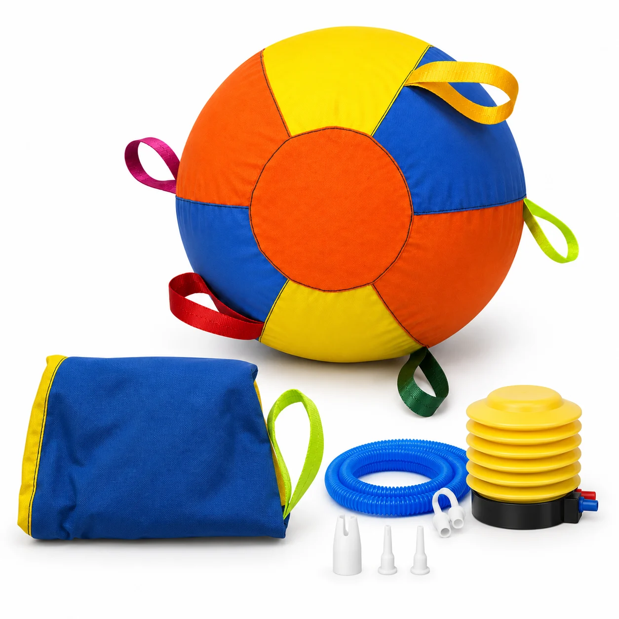 PETART colorful ball, spare cover, inflation pump, hose and nozzle attachments